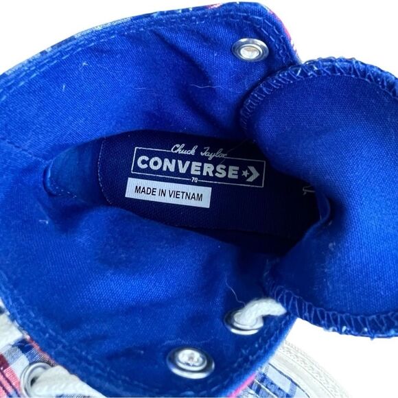 Converse Chuck 70 High Top Sneakers | Twisted Prep Plaid | Size 7 Women - Picture 5 of 14